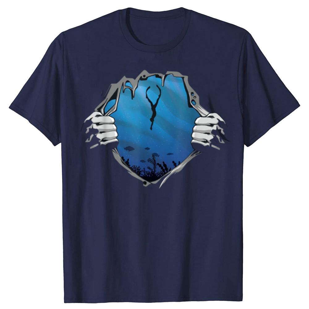 Funny Diving Freediver and Freediving Graphic T Shirts Men Cotton Humor Streetwear Tee Shirt Short Sleeve Unisex Loose Clothing