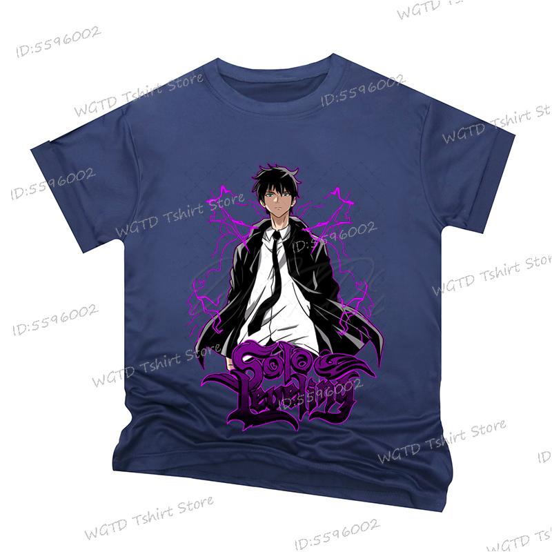 Anime Pattern Solo Leveling Men T-shirts Statue of God Cartoon Short Sleeve Clothes Harajuku Sung Jin-Woo Tshirts Tops Unisex