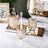 Glass lotion bottle transparent crystal bathroom set tray household soap dispenser set bathroom accessories organizer dispenser