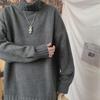 Men's Solid Color Slim Mid-Neck Sweater - Knitted Turtleneck for Autumn/Winter