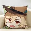 Kaveh Cute Genshin Impact Cushion Cover Natural Linen Organic Fabric DoubleSided Printing Room Sofa Decor Pillow Case