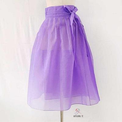 Tradiční Hanbok pro každodenní nošení, Sukně Norean, Fialová, celková délka - 65 cm