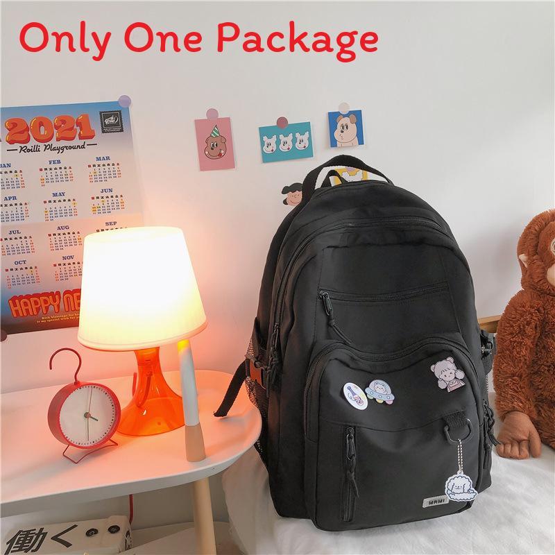 Street Style Large Capacity Backpack With Features For Teen School And College чёрный