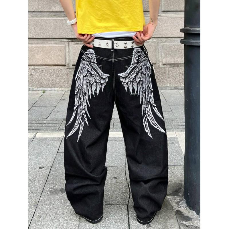 Vintage Style Distressed Denim Jeans With