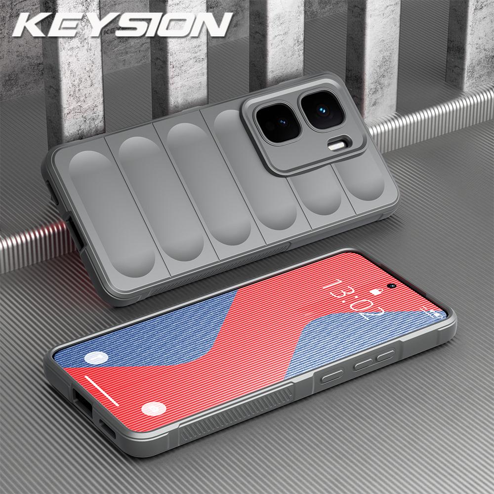 

KEYSION Противоударный матовый чехол для IQOO Neo 10 Pro Противоскользящий мягкий силиконовый чехол для задней панели телефона VIVO IQOO Neo10 Pro 5G for IQOO Neo10 Pro светло-серый