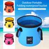 12L Car Folding Bucket Outdoor Fishing Camping Fishing PVC Camping Water Bucket Bucket Wash Handheld Waterproof Storage Bag U2E6