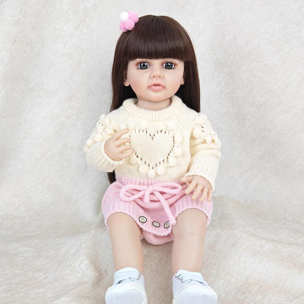 55CM Full Body Soft Silicone Reborn Toddler Doll Lifelike Soft Touch High Quality Doll Gifts for Children home Birthday Christmas gifts