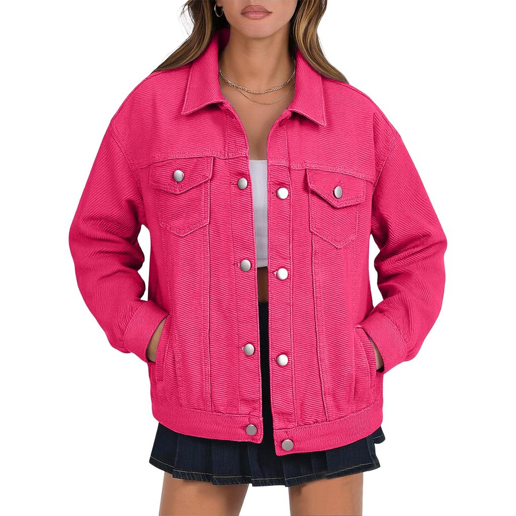 Stylish Women's Denim Jacket, Casual And Versatile, In A Relaxed, Boyfriend .