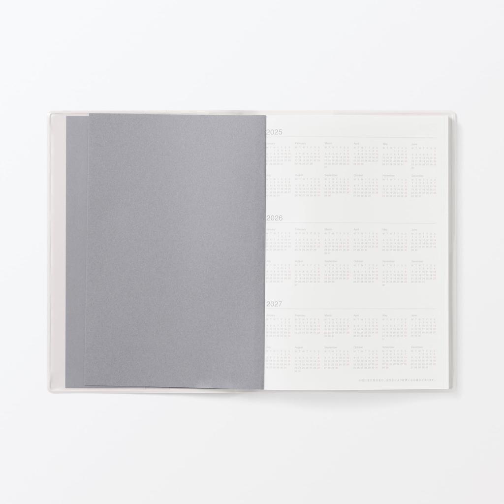 MUJI Starting on December White 84854217 Monthly/Weekly Planner, Monday, 2025, B6, Gray,