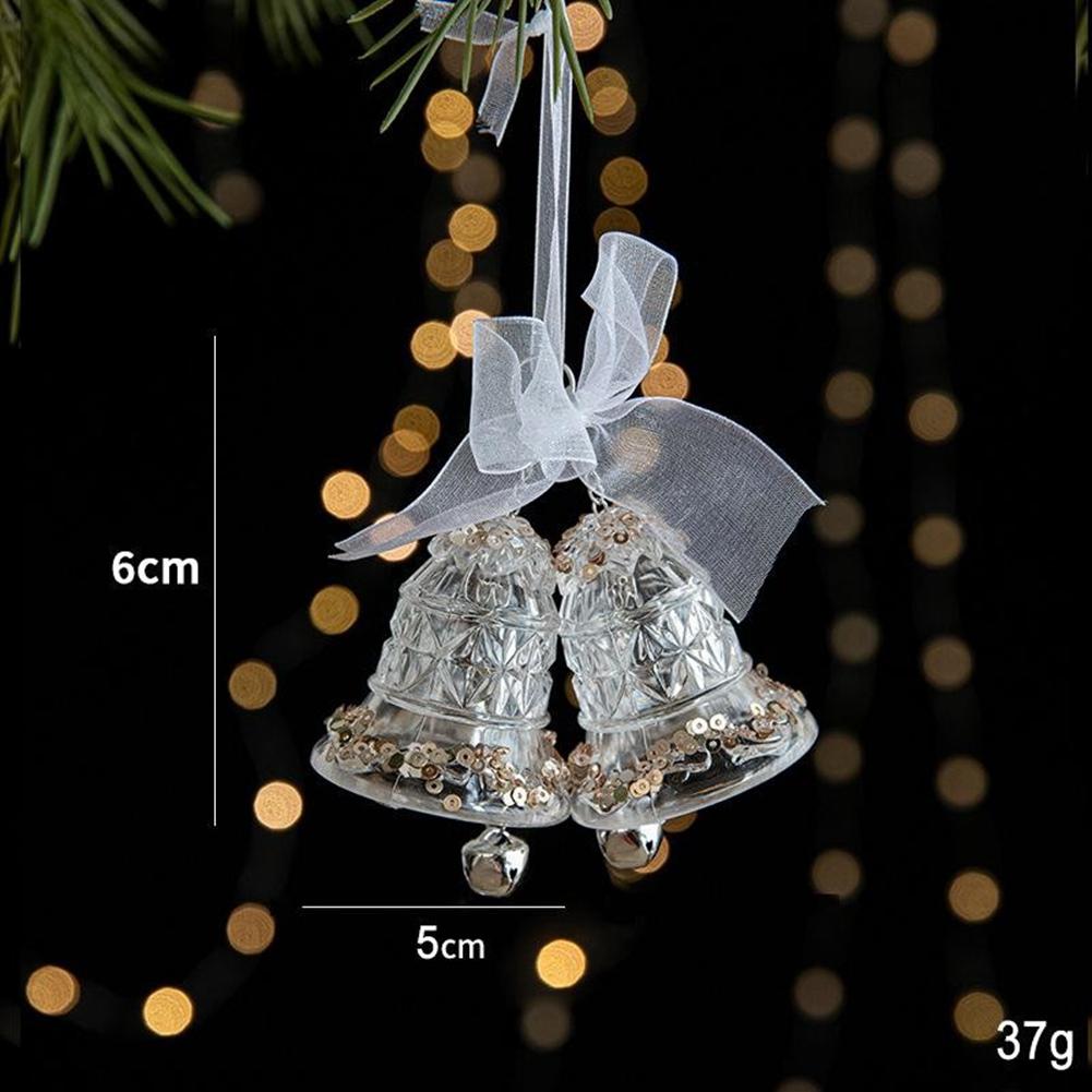 

Christmas Tree Hanging Decoration Acrylic Transparent Snowflake Elk Angel Doll Bell Pendant New Year Party Home Decor Kids Toy