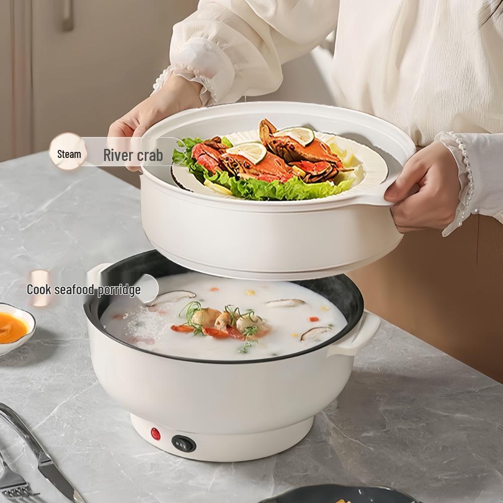 Vielseitiges Elektro-Kochgeschirr mit großer Kapazität: Bratpfanne, Wok, Schnell erhitzbarer Hot Pot und Dampfgarer.