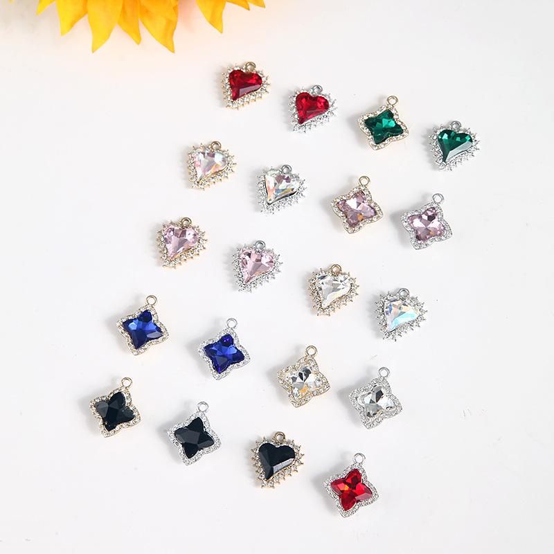 Taoxin Crystal Gemstone Pendant Electroplating Simple Fashion Jewelry Accessories DIY Necklace Pendant Alloy Jewelry