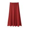Fashion Style 2024 Fall and Winter New Women's Silk Satin Texture Blended Mid-Waist Midi Skirt Skirt 2548240