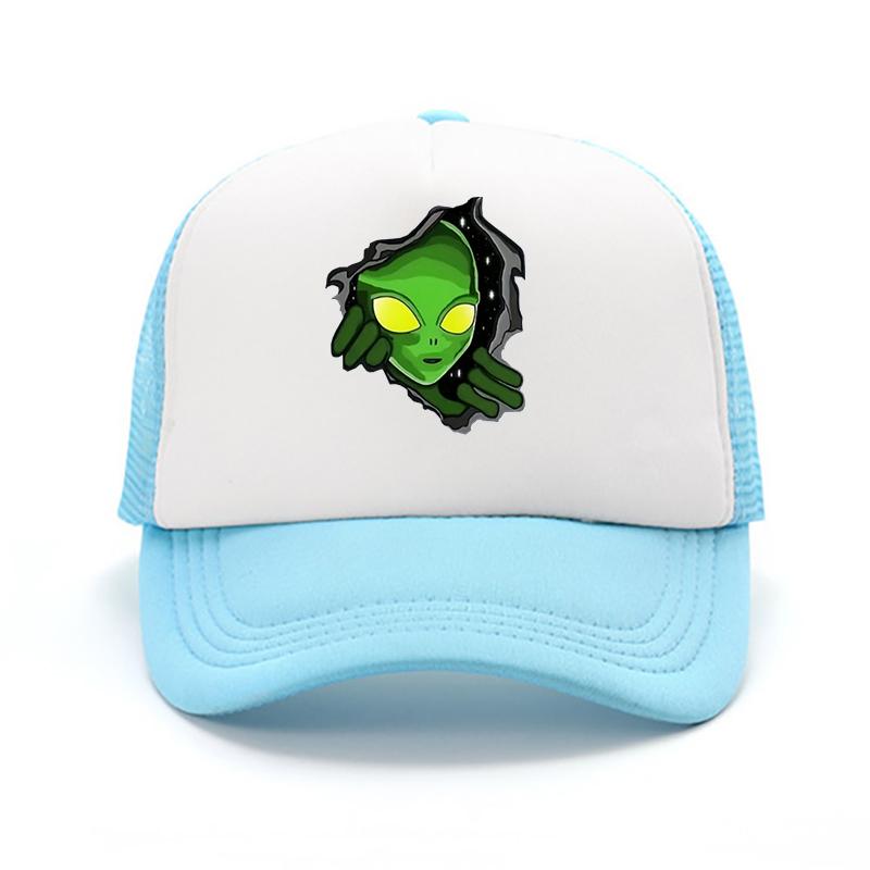 pc ATHACER Alien Theme Baseball Cap Retro washed black suitable for outdoor fashion Unisex and Women Halloween headwear