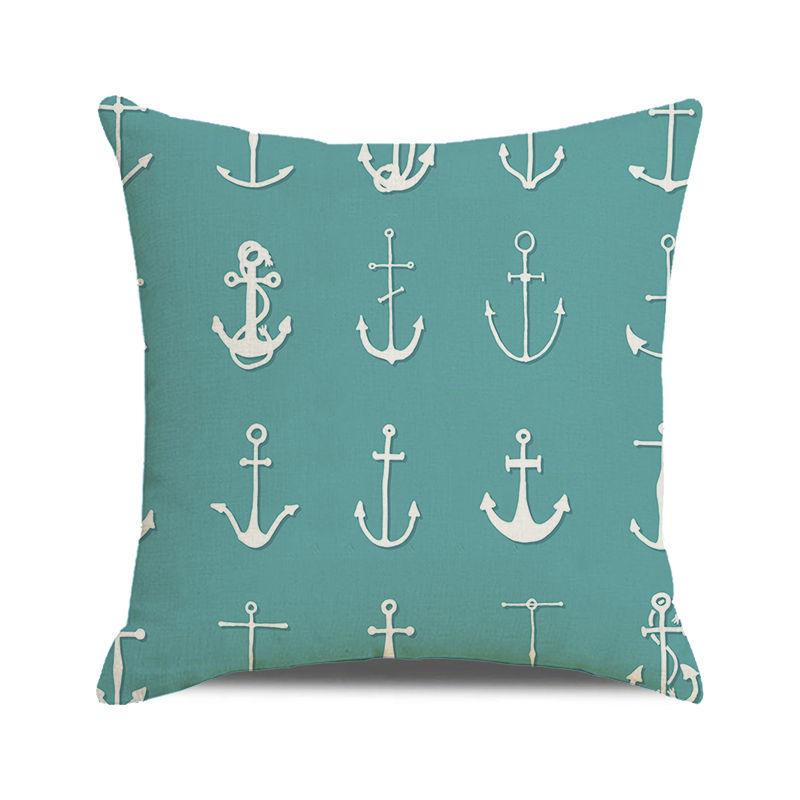 Watercolor sailing-themed sailboat Digital printing short plush pillow covers for car sofa office cushion cover home goods