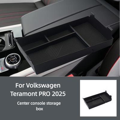 Für Volkswagen Teramont PRO 2025 Auto Armlehnen-Aufbewahrungsbox Mittelkonsole unteres Fach zur Aufbewahrung von Zubehör und Verbrauchsmaterialien
