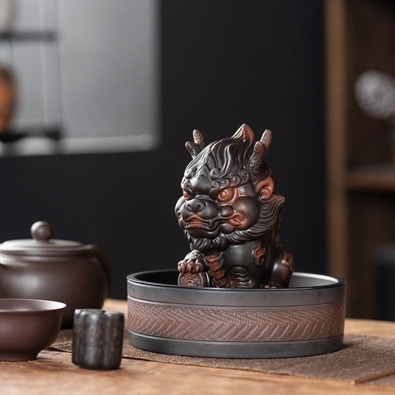 Purple Pottery Kylin Tea Pet Living Room Tea Table Decoration Tea Ceremony Accessories Tea Tray Decoration