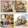 Bunnies Figurines Easters Decoration Table Centerpieces Acrylic Easters Eggs Rabbit Statue Rabbit Sculpture Home Decors