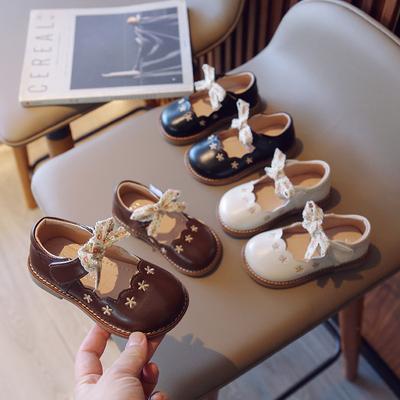 Chaussures FilleChaussure Fille Française Printemps Chaussure Coréenne Semelle Souple Cuir Chaussure Rétro Chaussure Princesse Fille Petite Moyenne Enfant Bébé Chaussure