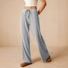 Yousheng Women Pants Casual Wide Leg Trousers Elastic Waist Adjustable Drawstring Solid Color Loose Fit Trousers Work Travel Daily Wear