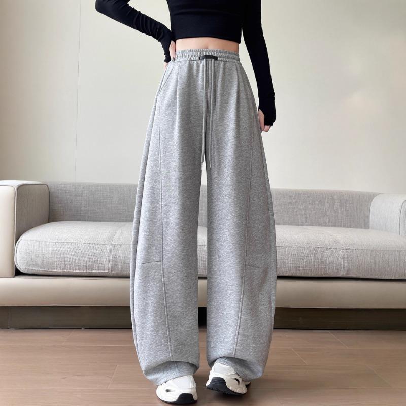 Gray Sweatpants Women's New Autumn Loose Straight Casual Sweatpants Small Narrow Scimitar Wide-leg Pants