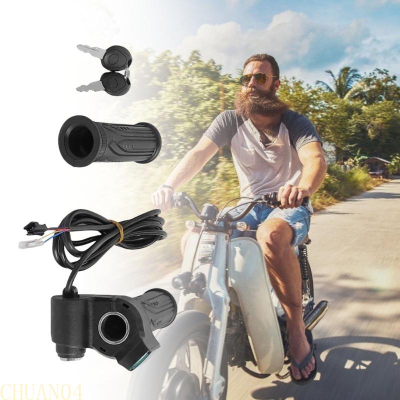 A1A2 Universals Electric Bike Handlebars Twist Throttle Speed Control Handle Replacement Throttle Handle with LED Display