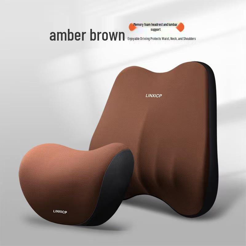 Car Headrest & Lumbar Support Pillow Set - Neck, Seat, Interior Sleeping Cushion
