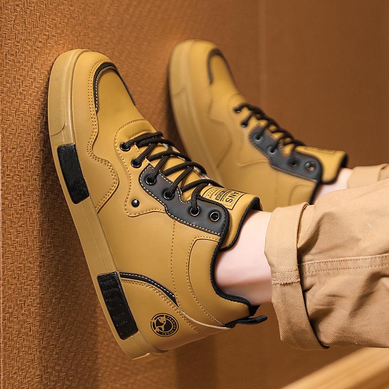 

Мужская спортивная обувь для скейтбординга, кроссовки для студентов, хип-хоп, желтые, для активного отдыха, высокие баскетбольные туфли, большие размеры EU: 47 жёлтый