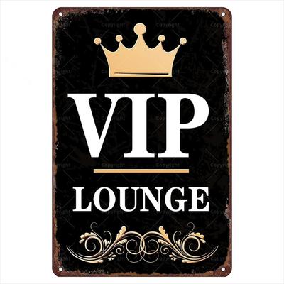 Segni in Latta Metallici Retrò per Salotto Casa 12 8 VIP Lounge Segno Vintage in Latta Divertente W Decorazione Muro Salotto Segno Nostalgico C