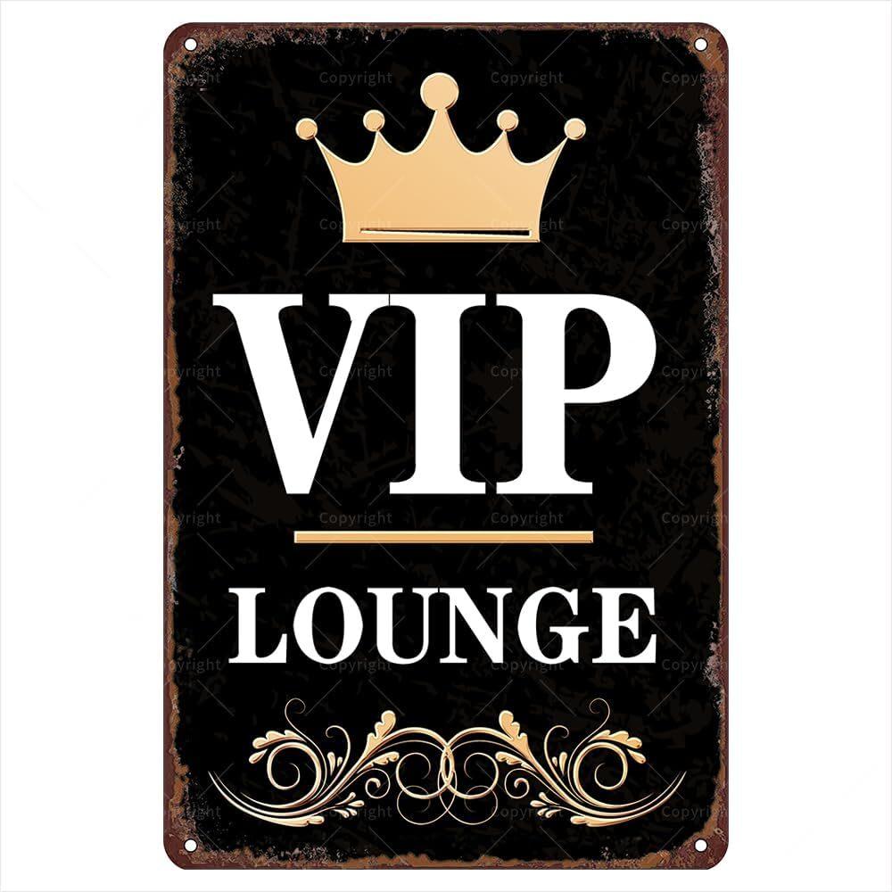 Home Lounge Retro Metal Tin Signs 12 8 VIP Lounge Vintage Tin Sign Funny W Lounge Decor Wall Decoration Nostalgic Sign C 20x30cm(7.8x11.8inch)