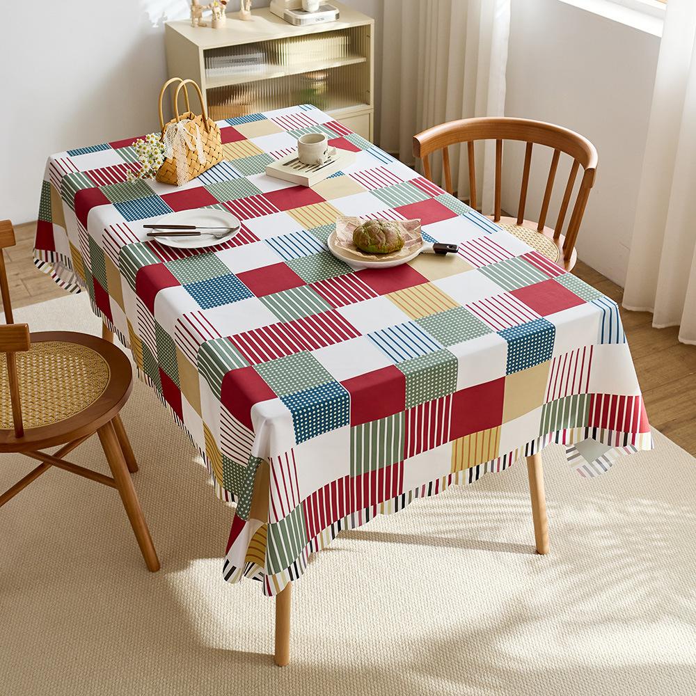 Tablecloth waterproof and oil-proof cartoon coffee cat cute student desk coffee table table mat dining table decorative cloth