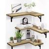 Country-Style Solid Wood Corner Floating Wall Shelf & Organizer