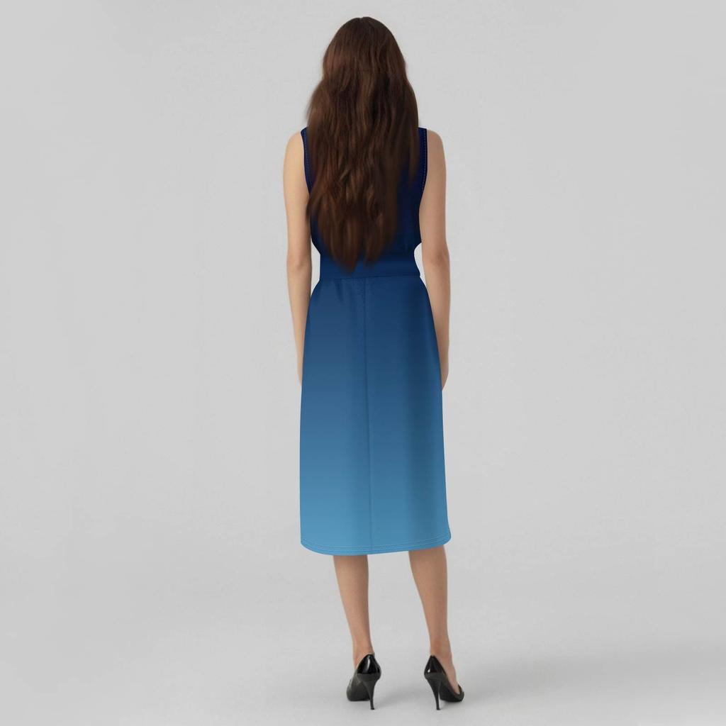 Abito Boho Senza Maniche Da Donna Casual Vestibilità Ampia Abito Estivo Stampato