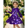 Girls' 3D Heart Butterfly Dress Long Sleeve Summer Spring Vacation Daily Holiday Princess Beautiful Sweet Kids 4-12 Years Casual Dress A Line Dress