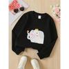 European sizes Kids' Cute Elephant Bird & Crown Print Round-Neck Hoodie - Soft Spring/Fall Casual & Sportswear, Playful ' with Easy Care, Regular Fit