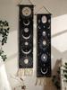 1pc Boho Celestial Wall Hanging Tapestry, Moon Phase Black and White Banner with Tassel, Witchy Bedroom Home Wall Art Decoration