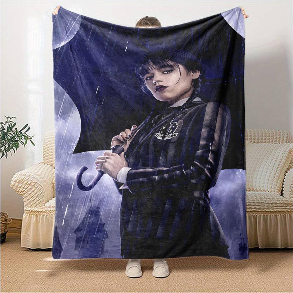 1pc Addams Family Wednesday3 Blanket, Gift, for Men and Women, Soft Blanket, Good for Sofa Bed Couch Travel, Lightweight Flannel Blanket