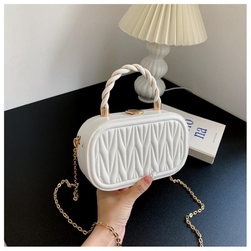 

Chain portable shoulder box bag, new small square bag, messenger bag bag. белый