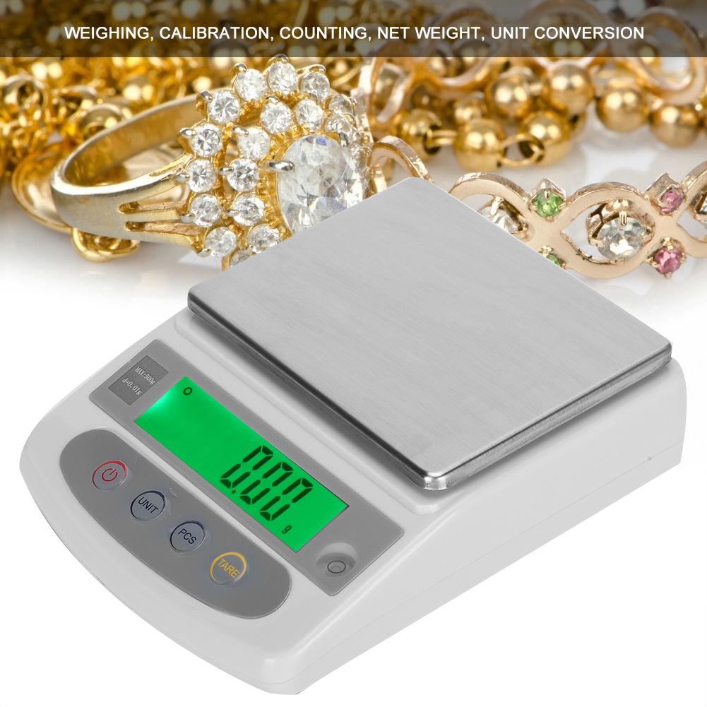 500g/0.01g Digital Jewelry Scale Mini Portable Electronic High Precision Gram Scale