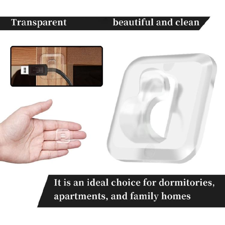 Strong Hold Transparent Wall Mounts Featuring Adhesive Technology Cautious Cable Fixing Hooks Suitable for Light Wire