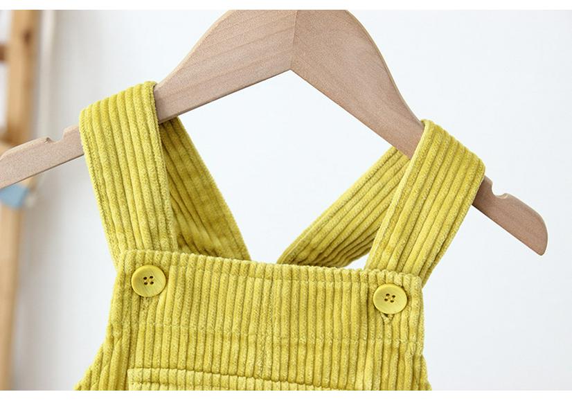 Korean Kids' Corduroy Overalls with Crotch Opening (0-3 Years) - 2026 New Style