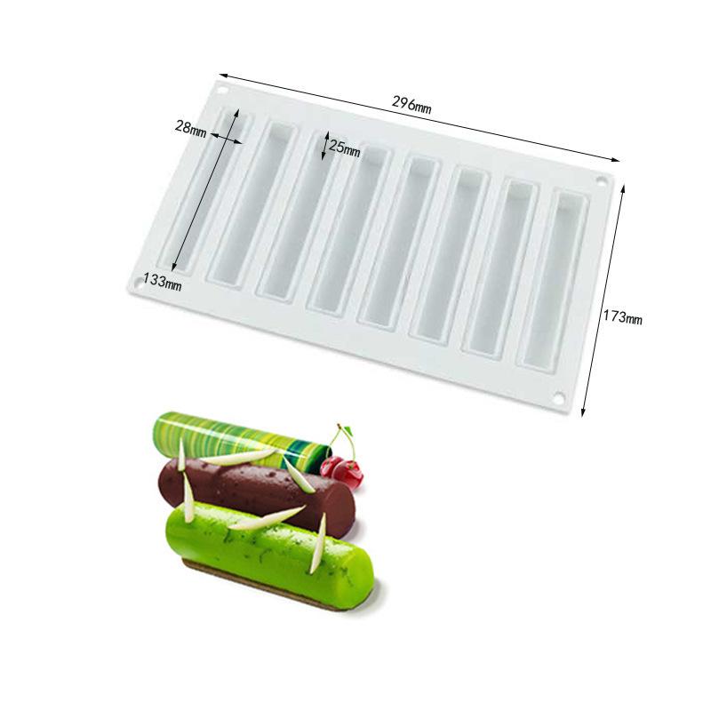 1 buc 8 Benzi Aurii Mușchi Desert Francez Formă Tort, Copt DIY Cârnat Francez Cilindric Strip Formă Ciocolată