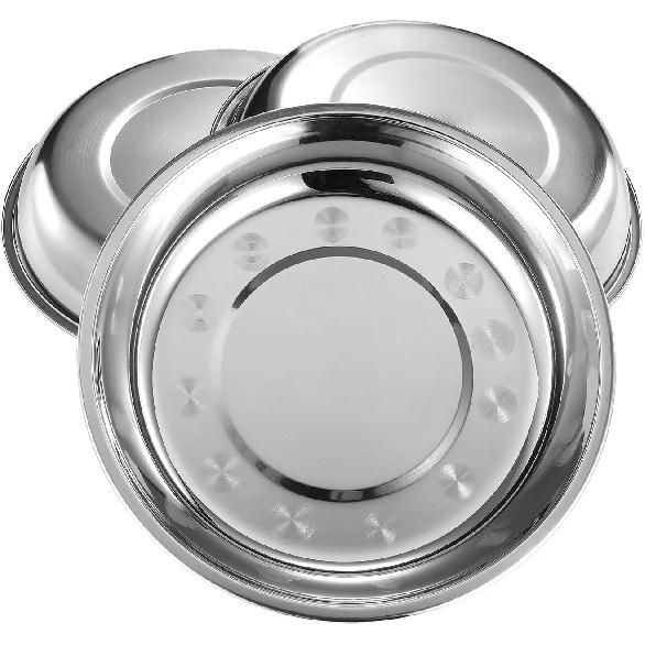 6-Piece 18/10 Stainless Steel Round Plates,Dinner Plate Dish,9-Inch