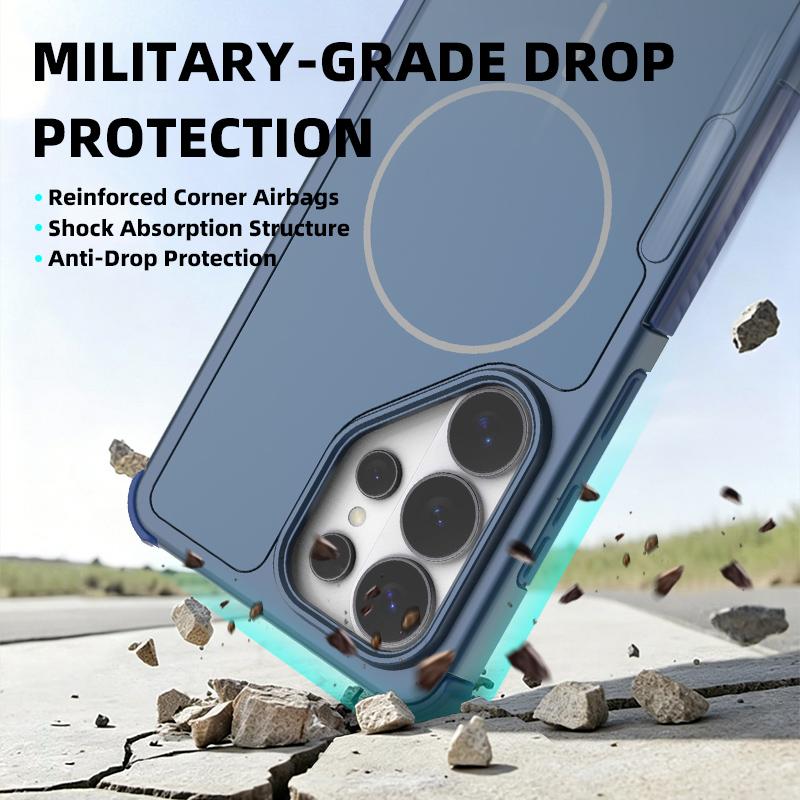 Anti-slip Bumper Armor Magnetic Phone Case For Samsung Galaxy S25 S24 S26 Ultra Plus A56 A36 A26 A57 A17 For Magsafe Cover