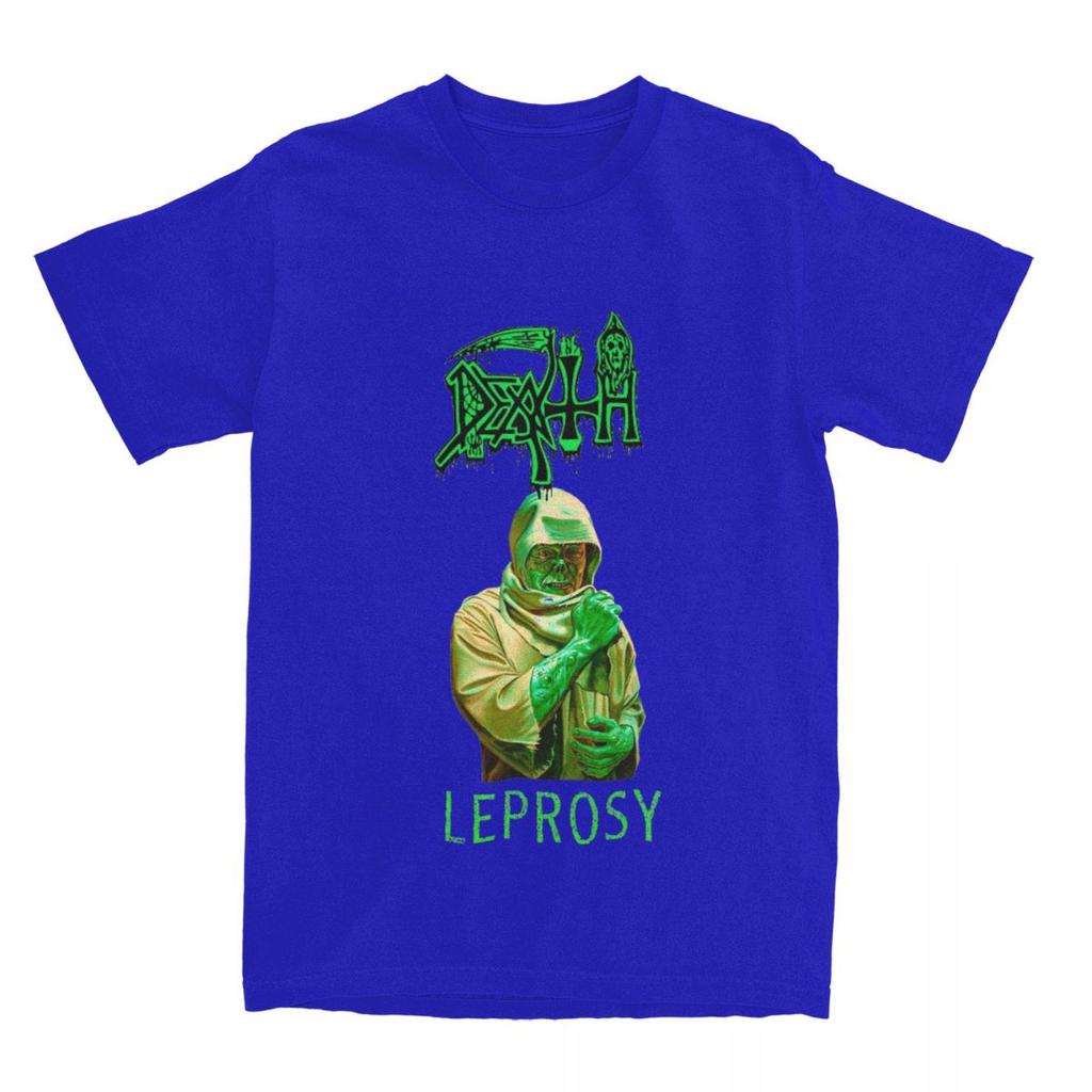 Men's T Shirt Death Leprosy Death Metal T Shirts Harajuku Rock Music Band Beach Tees Y2K Fun Custom DIY Cotton Tops Plus Size