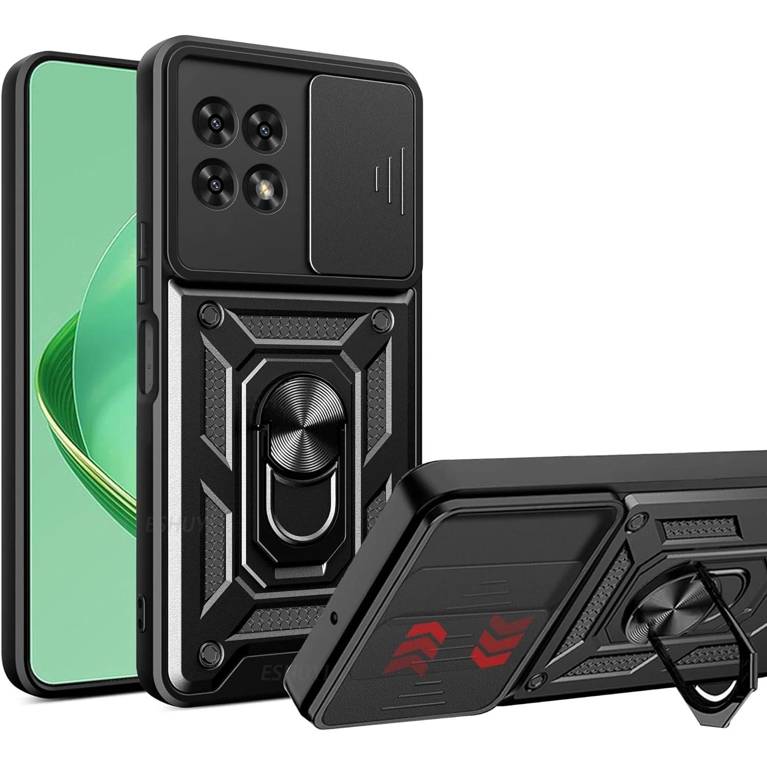 

Чехол Armor для T-Mobile Revvl 7 Pro 5G T Phone 2 Pro 5G Cover Lens Protection With Ring Magnetic Holder Coque Fundas For T Phone 2 Pro 5G чёрный