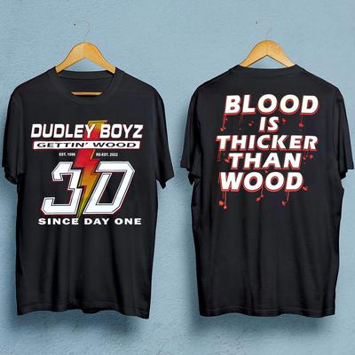 T-shirt nera Dudley Boyz wrestler 2 lati unisex JJ4059