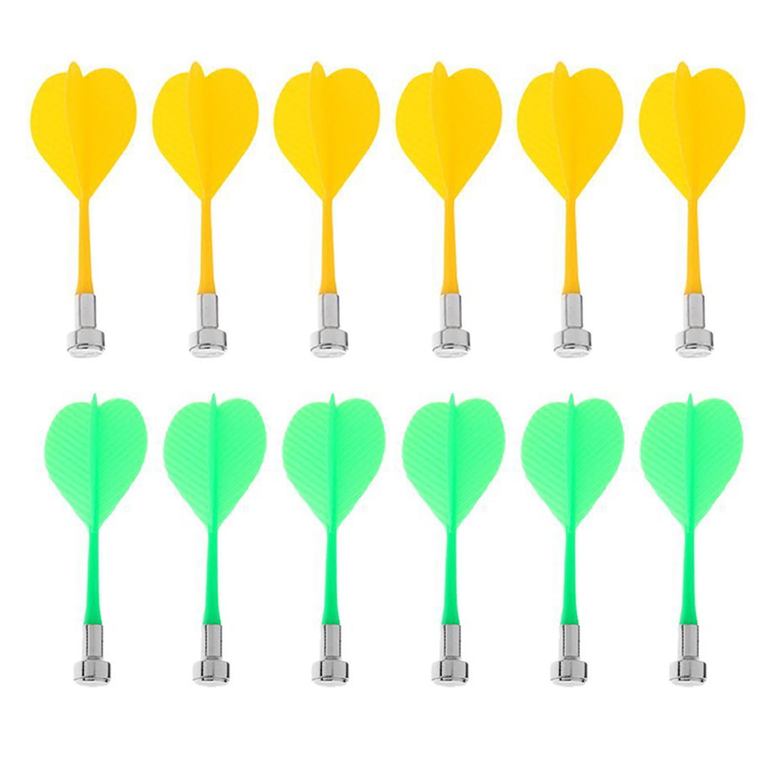 12Pieces Practical Magnetic Darts Set for Family Indoor Magnetic Darts Game Long Safety Replacement Darts Magnetic Darts жёлтый/зелёный