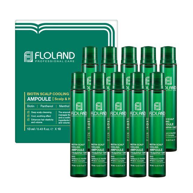 Ottie - Набор охлаждающих ампул для кожи головы Floland с биотином 13ml x 10 pcs