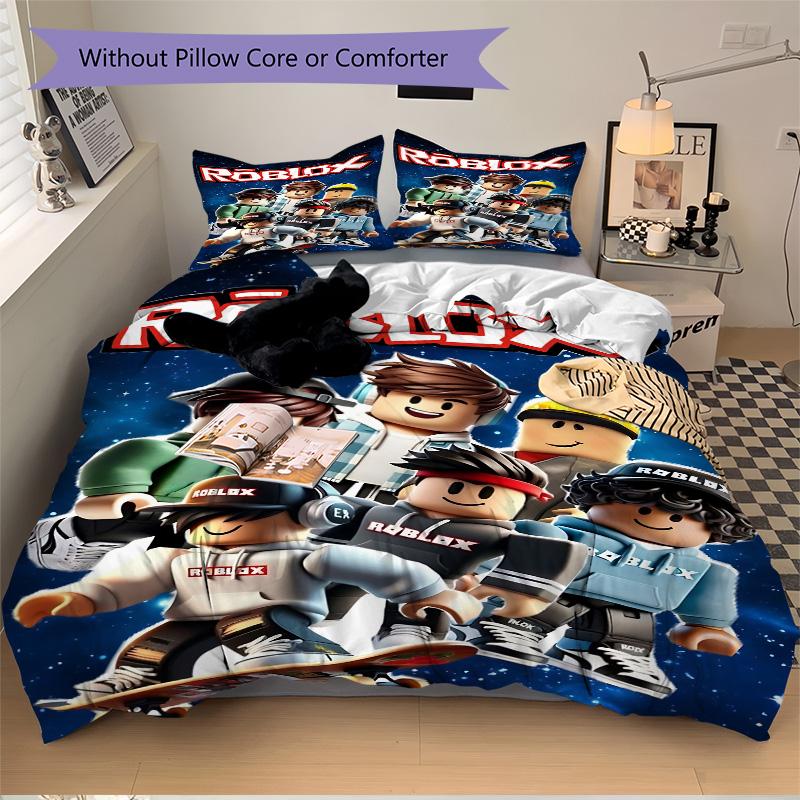 Roblox Game Characters Space Print 3Pcs Bedding Set,Duvet Cover with 2 Bedro,Pillowcase Home Birthday Gift